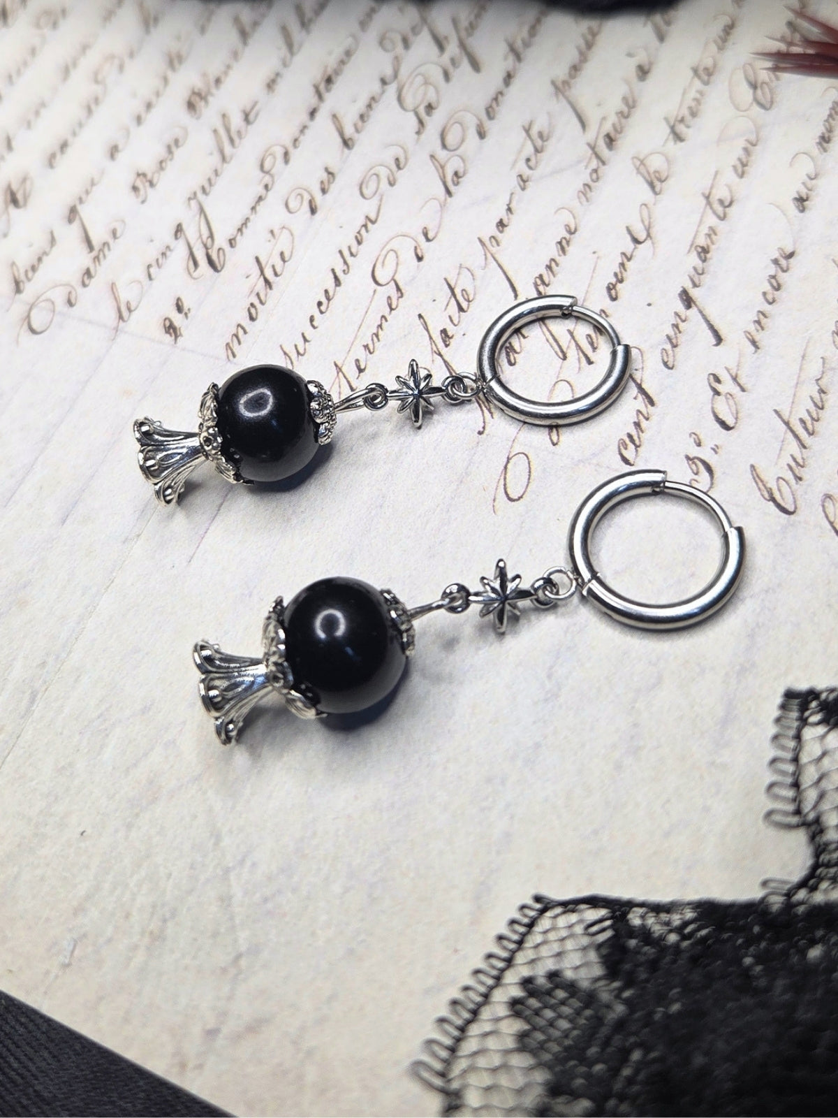 Crystal ball clicker earrings