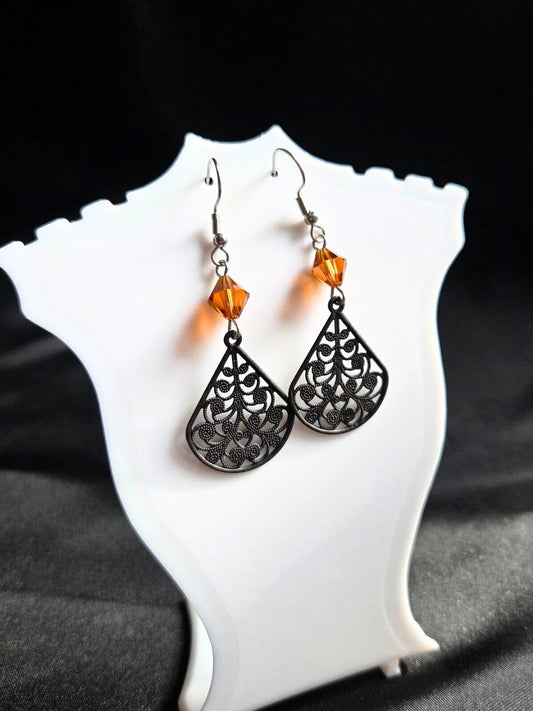 Black filigree earrings