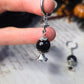 Crystal ball clicker earrings