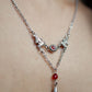 SANGUINE red gothic drop necklace