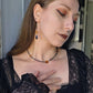 Black orange leaf choker