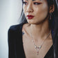 SANGUINE red gothic drop necklace