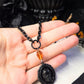 Black skull cameo necklace