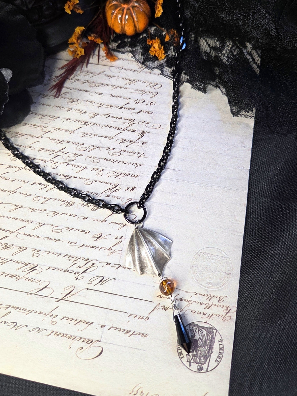 Bat wing necklace