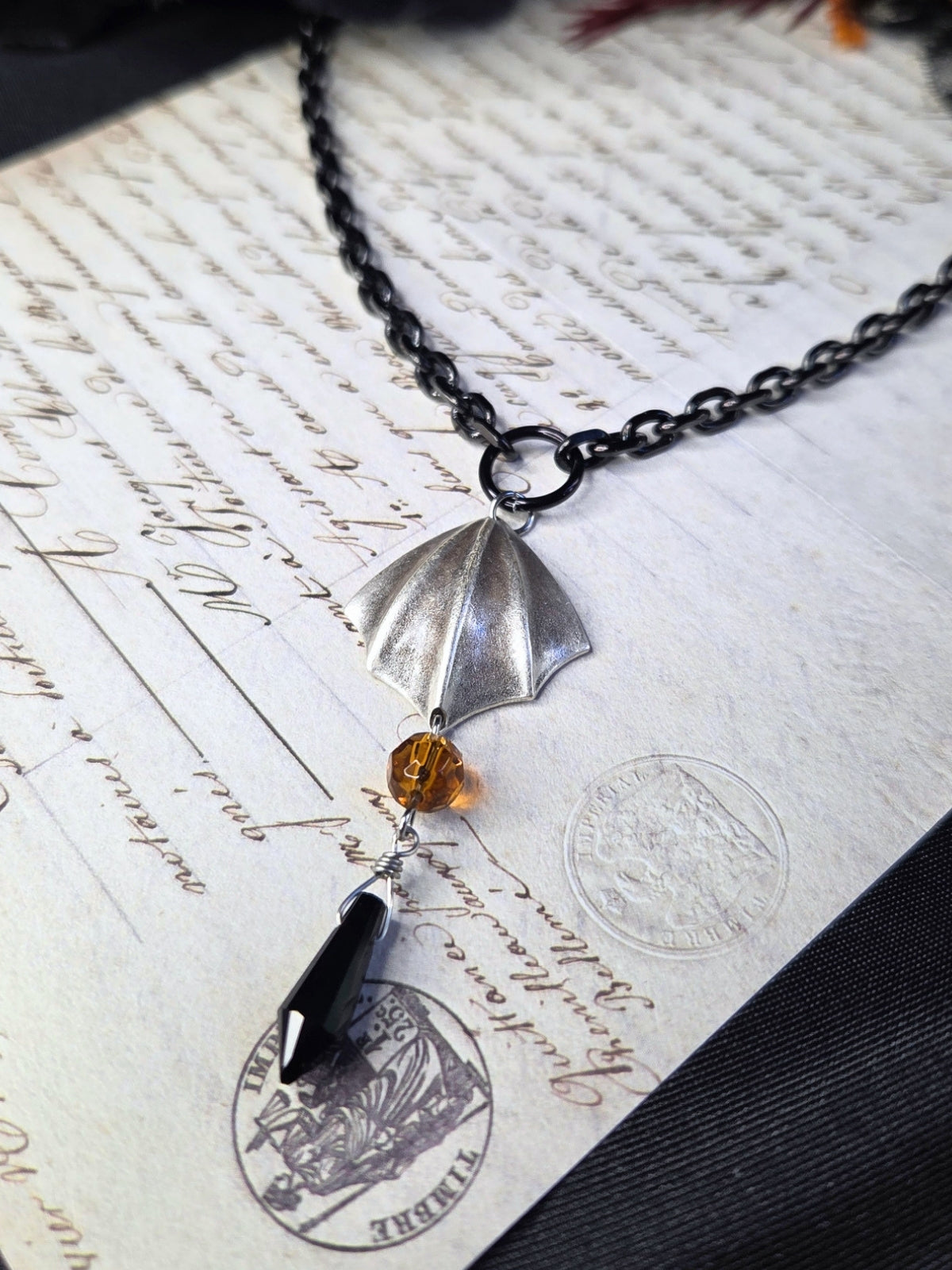 Bat wing necklace
