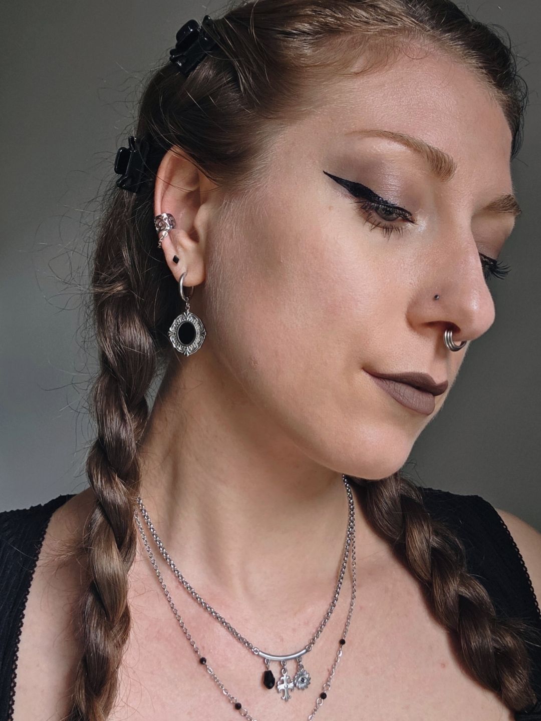 MUSE cameo hoop earrings