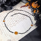 Black orange leaf choker