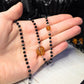 Black orange leaf choker