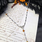 Filigree orange rosary necklace