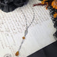 Leaf orange rosary necklace