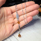 Leaf orange rosary necklace