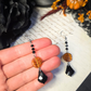 Leaf amber black earrings