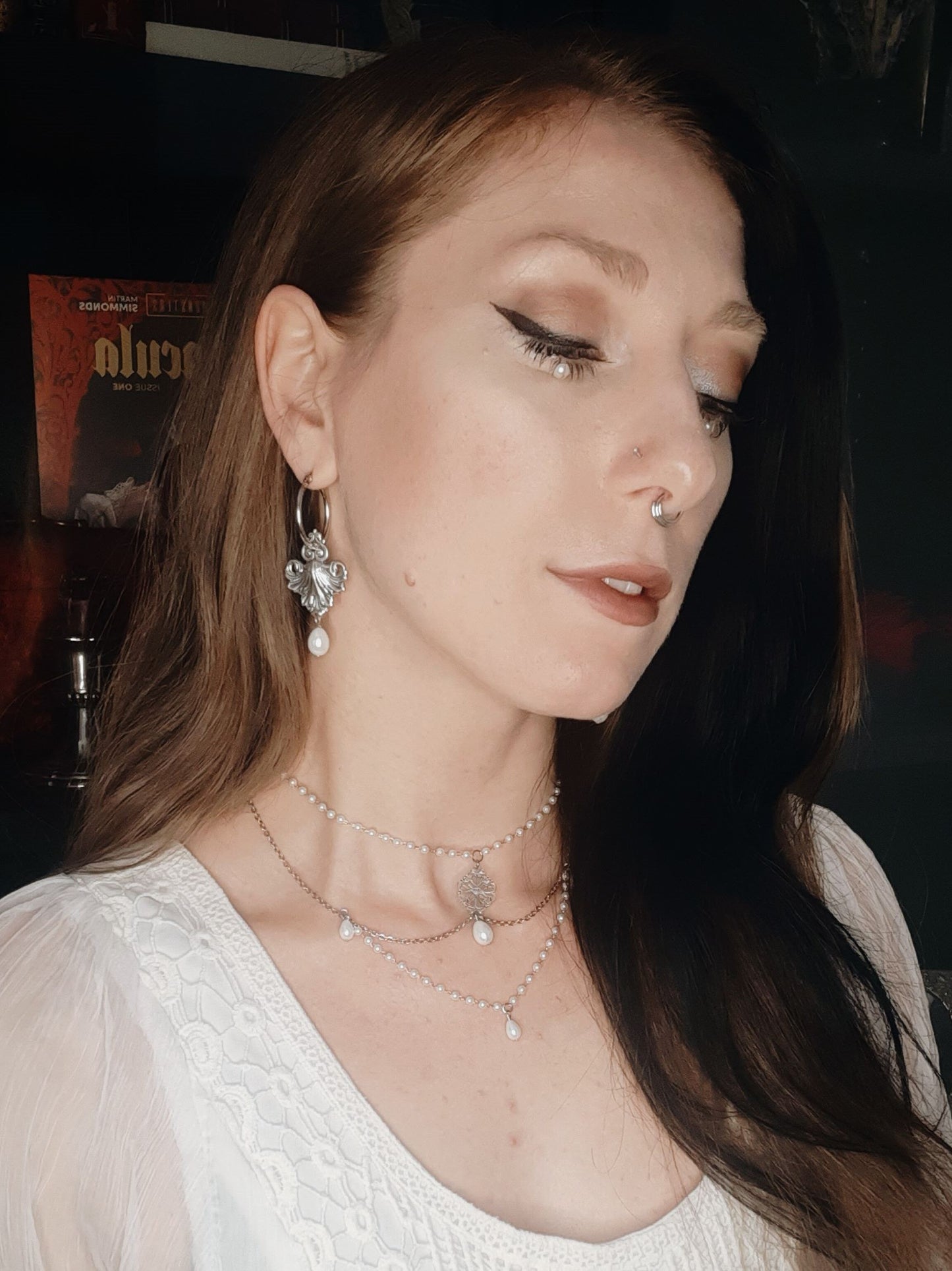 LUSTER - Filigree pearl hoops, 2 𝖑𝖊𝖋𝖙 !