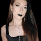Silver black spike architectural earrings