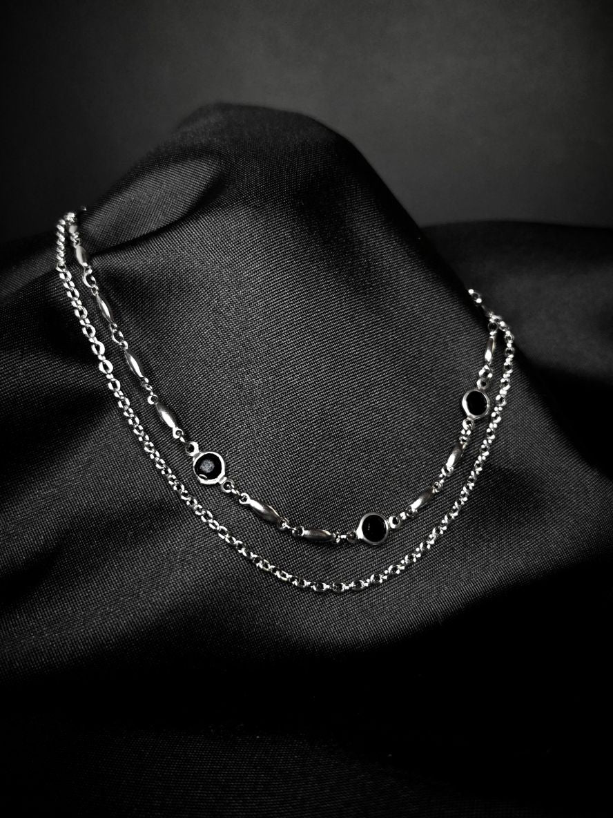 CRYPTIC double layer gem choker