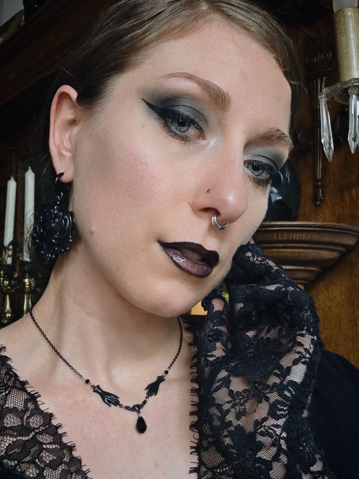SOLACE mourning hand necklace