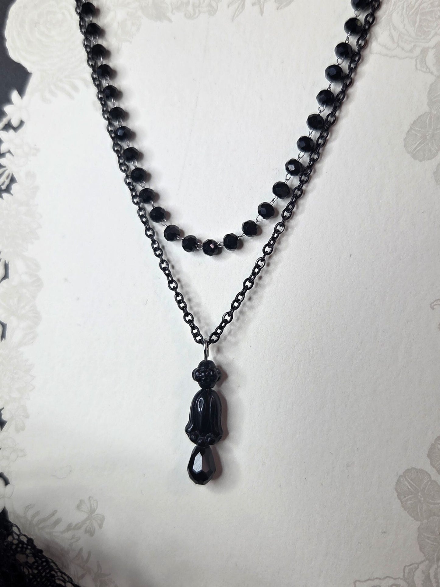 LAMENT Double rose necklace