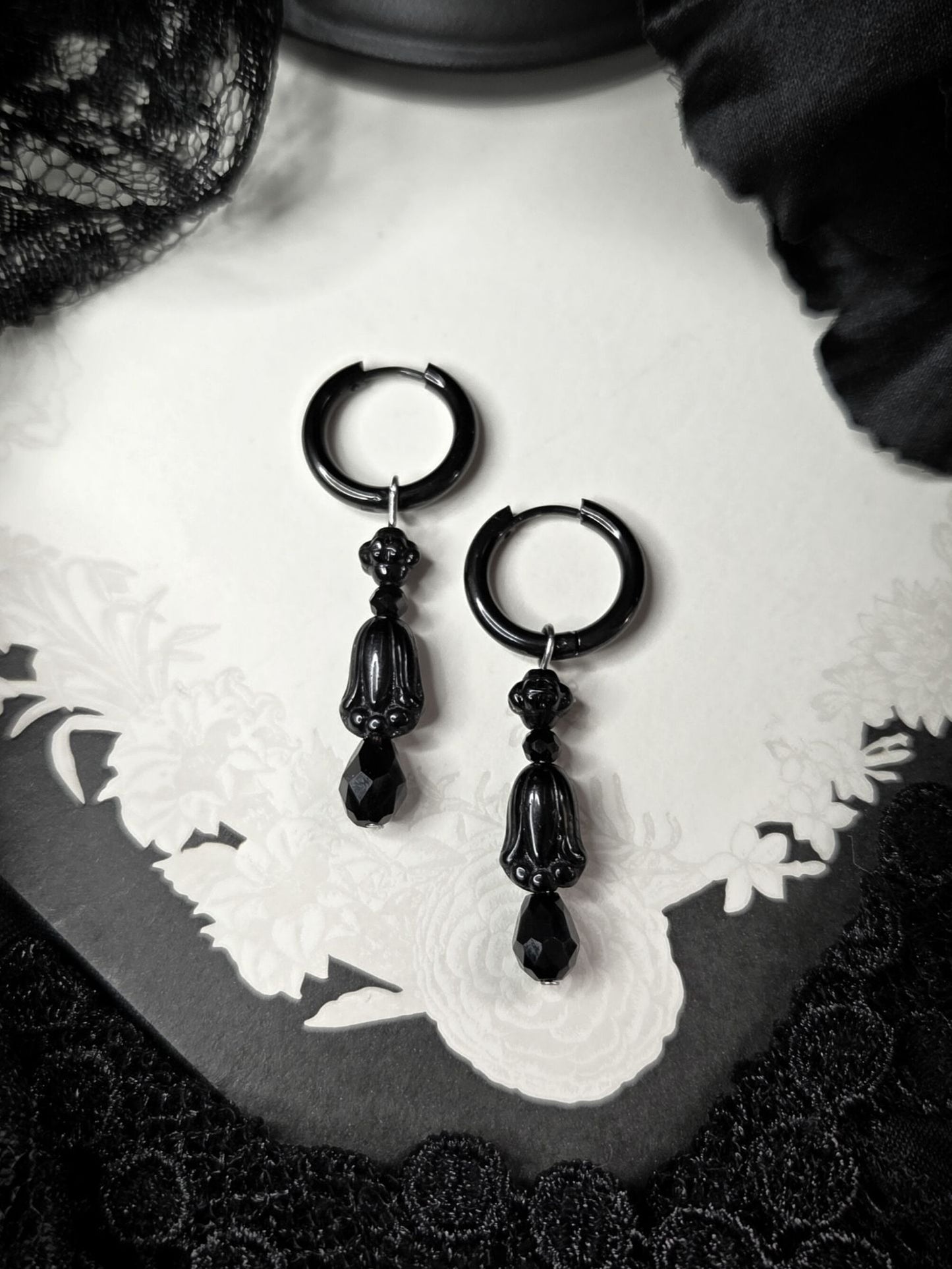 LAMENT Rose crystal earrings