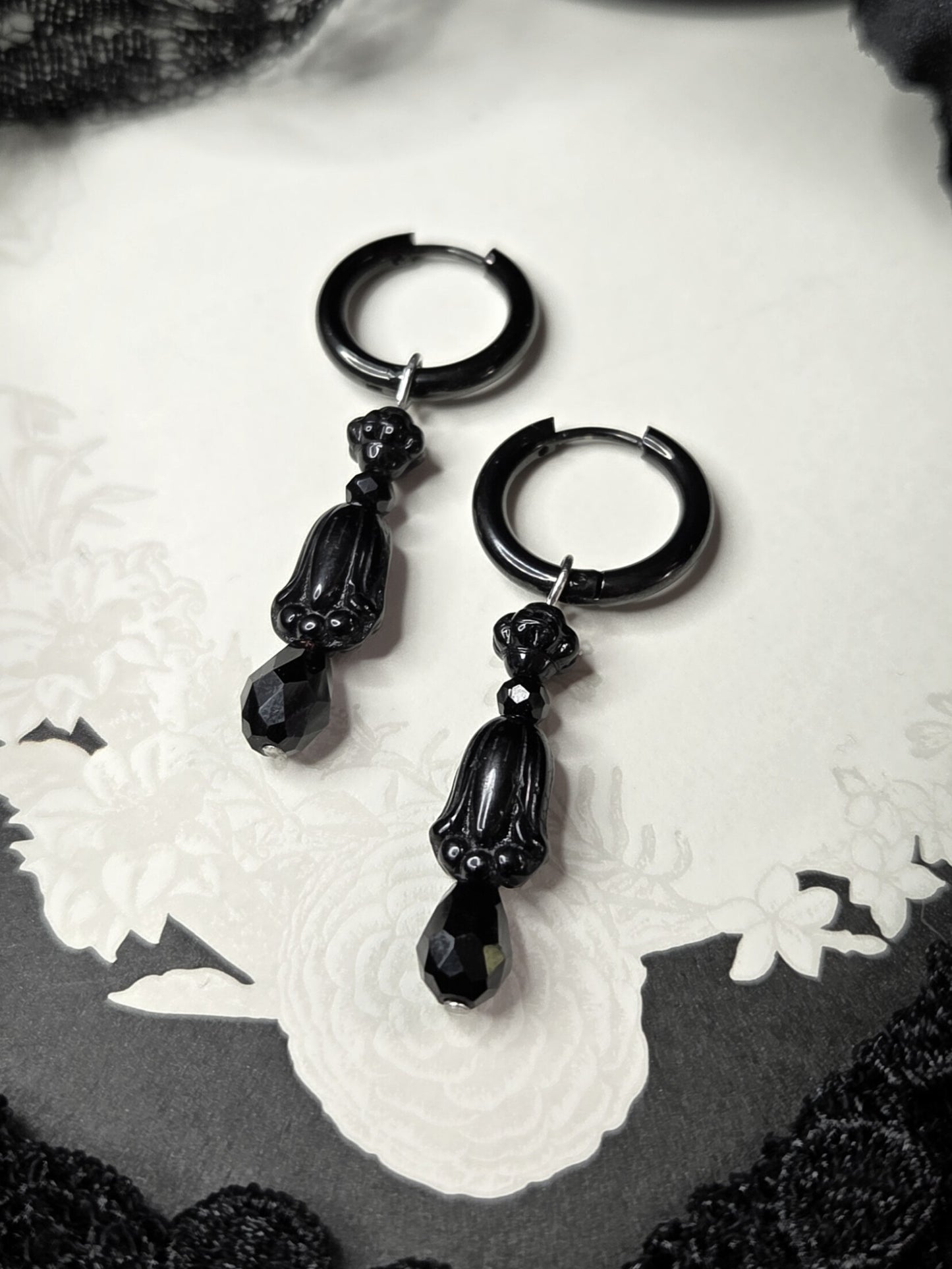 LAMENT Rose crystal earrings
