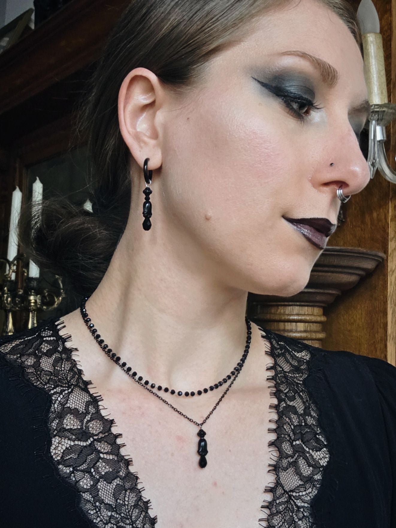 LAMENT Rose crystal earrings