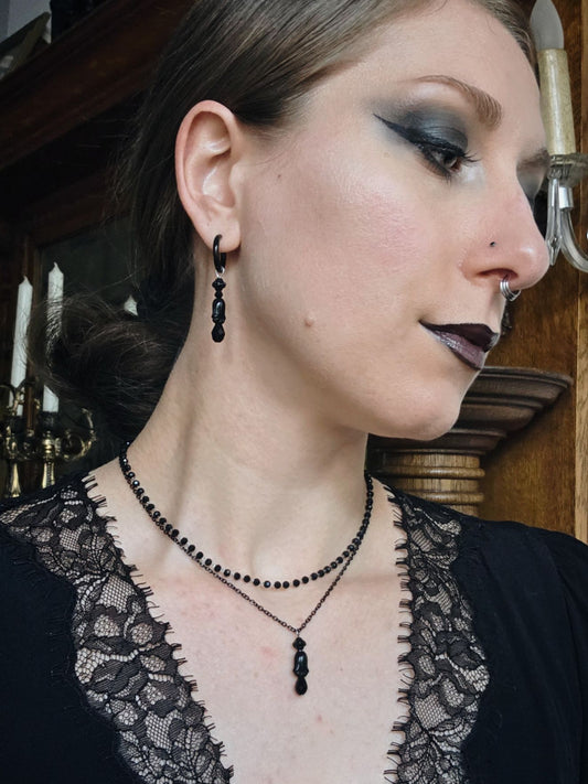 LAMENT Rose crystal earrings
