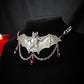 Large bat necklace - Red