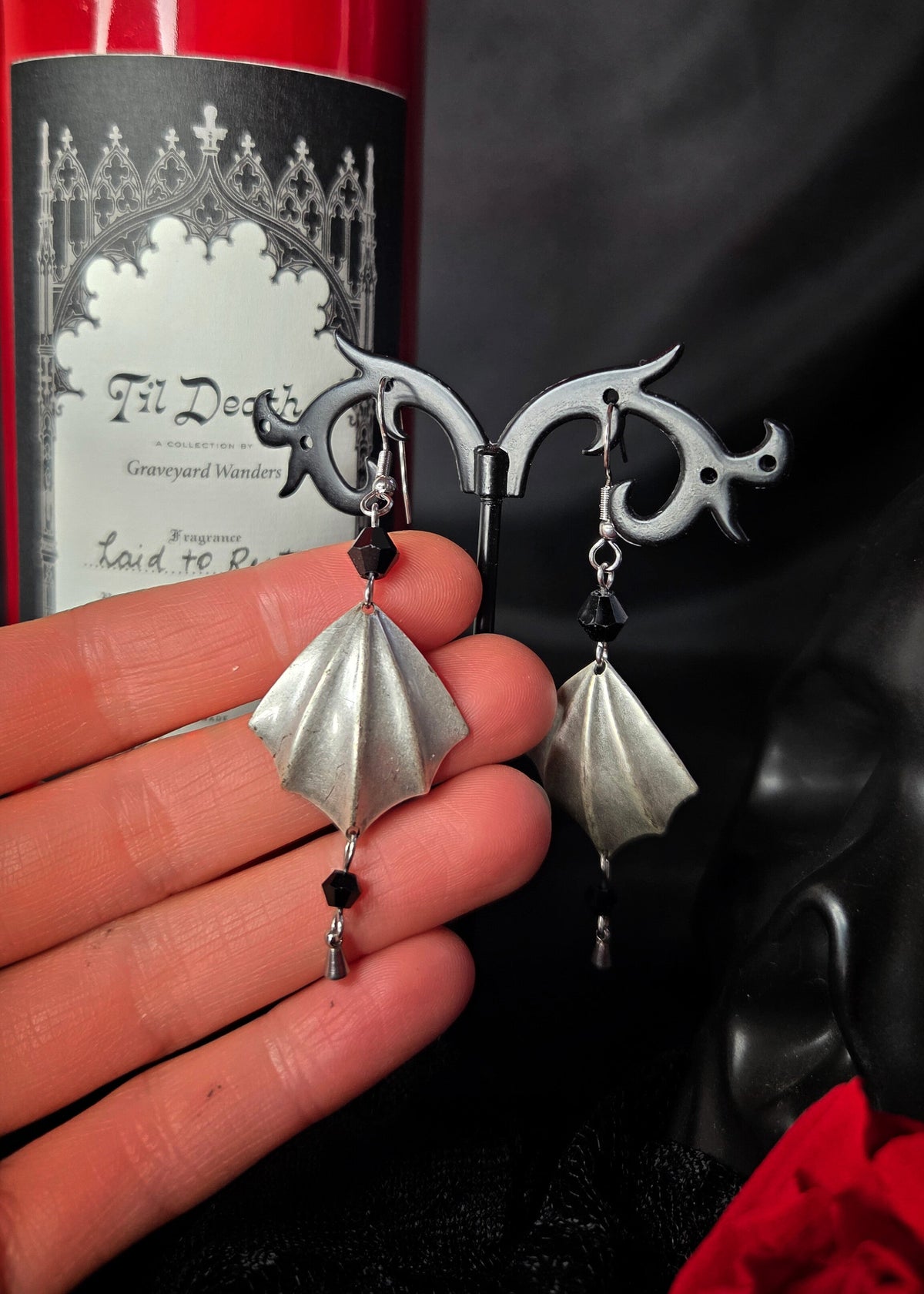 Bat wing earrings - Black
