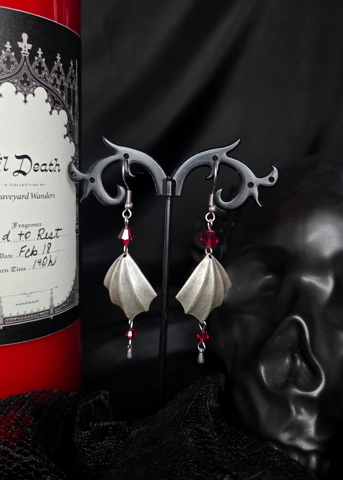Bat wing earrings - Red