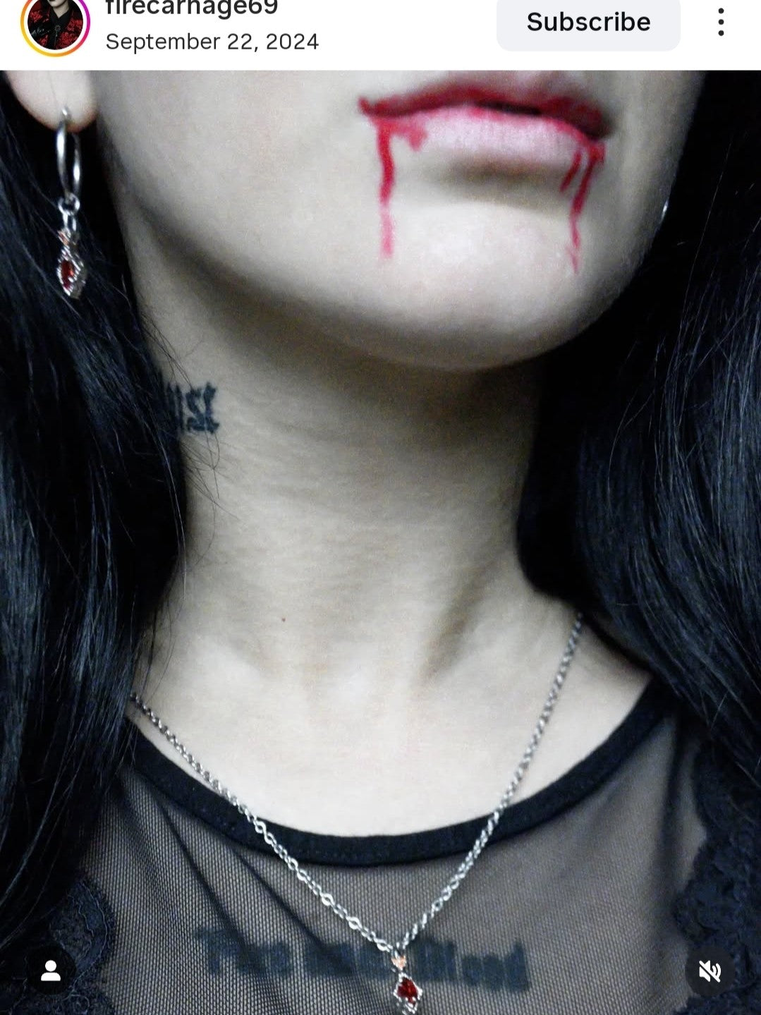 ROYAL BLOOD red drip necklace