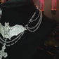 The Bell Tower - Gothic bat and cross necklace
