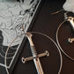 Silver swords hoop earrings- Thick hoops