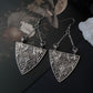 Medieval filigree shield chain earrings