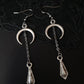 Moon spark silver chain earrings
