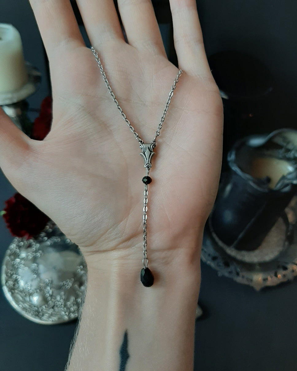 Victorian rosary crystal necklace