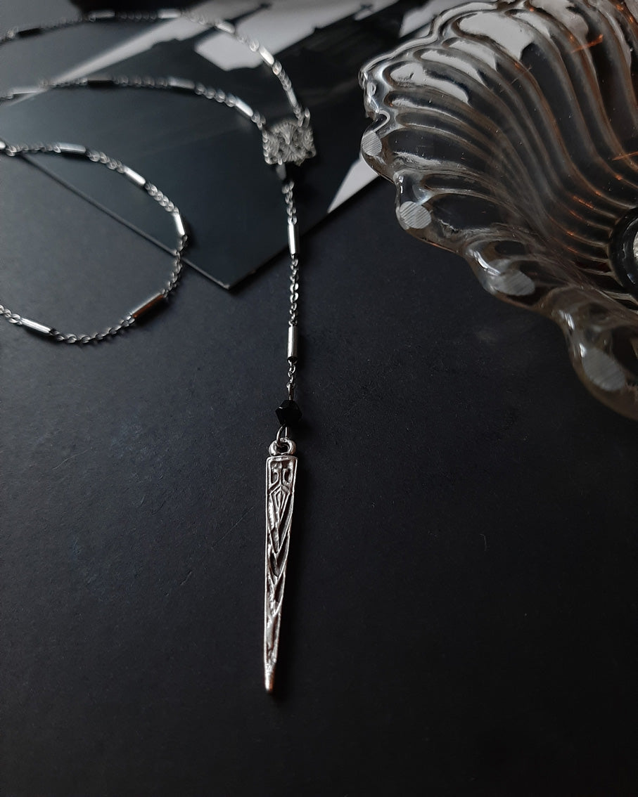 Rosary style spike filigree necklace