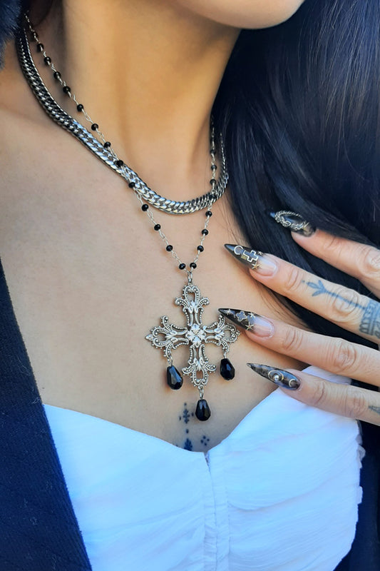 GLOW- Black rosary