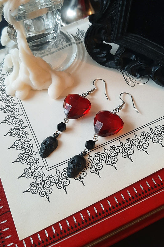 Ghost deep red crystal earrings